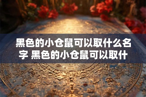 黑色的小仓鼠可以取什么名字 黑色的小仓鼠可以取什么名字好听