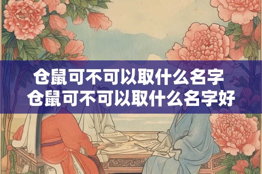 仓鼠可不可以取什么名字 仓鼠可不可以取什么名字好听