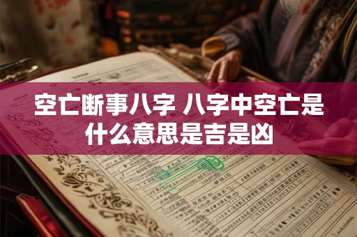 空亡断事八字 八字中空亡是什么意思是吉是凶
