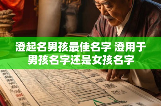澄起名男孩最佳名字 澄用于男孩名字还是女孩名字