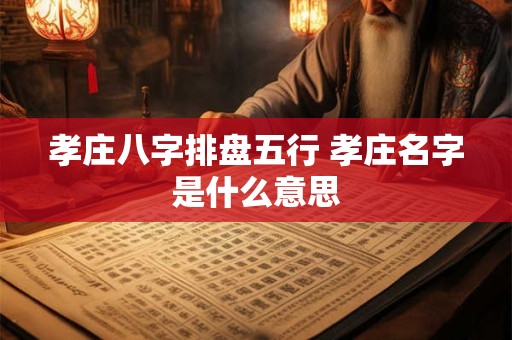 孝庄八字排盘五行 孝庄名字是什么意思