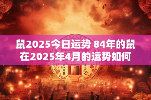 鼠2025今日运势 84年的鼠在2025年4月的运势如何