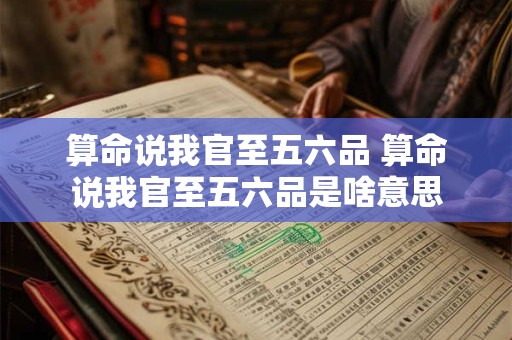 算命说我官至五六品 算命说我官至五六品是啥意思