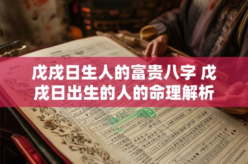 戊戌日生人的富贵八字 戊戌日出生的人的命理解析