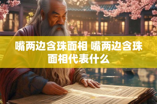 嘴两边含珠面相 嘴两边含珠面相代表什么