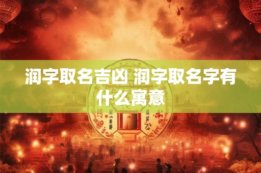 润字取名吉凶 润字取名字有什么寓意