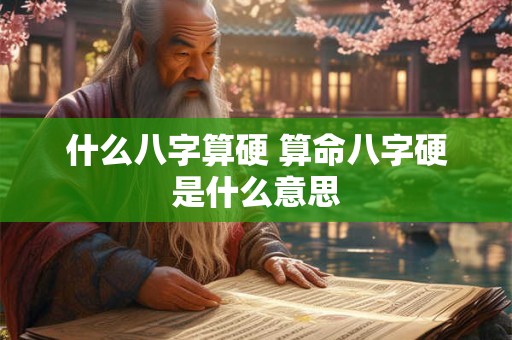 什么八字算硬 算命八字硬是什么意思