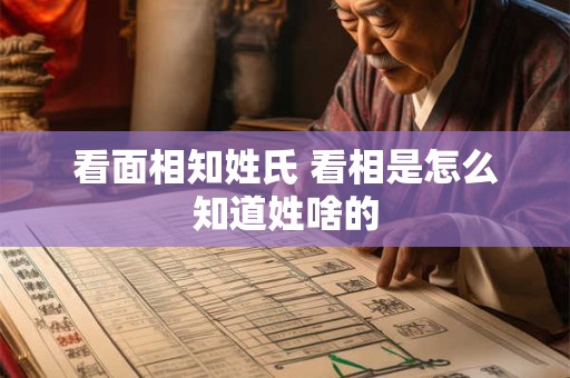 看面相知姓氏 看相是怎么知道姓啥的
