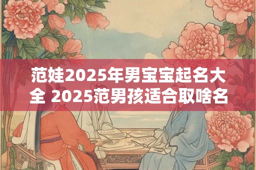 范娃2025年男宝宝起名大全 2025范男孩适合取啥名字