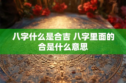 八字什么是合吉 八字里面的合是什么意思