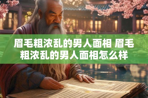 眉毛粗浓乱的男人面相 眉毛粗浓乱的男人面相怎么样 眉毛粗浓乱的男人面相 眉毛粗浓乱的男人面相怎么样
