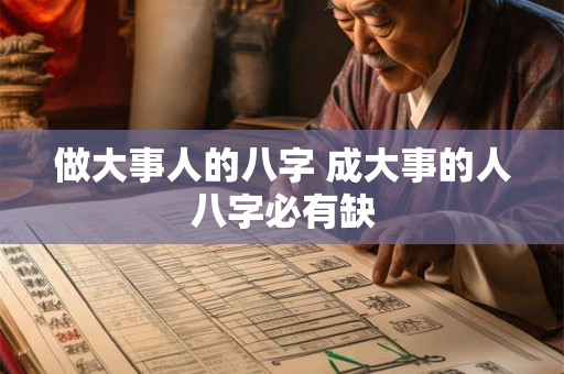 做大事人的八字 成大事的人八字必有缺