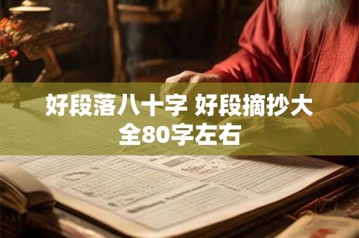 好段落八十字 好段摘抄大全80字左右