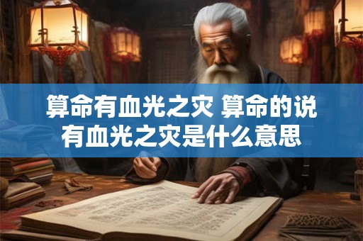 算命有血光之灾 算命的说有血光之灾是什么意思