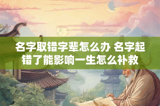 名字取错字辈怎么办 名字起错了能影响一生怎么补救