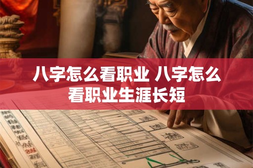 八字怎么看职业 八字怎么看职业生涯长短