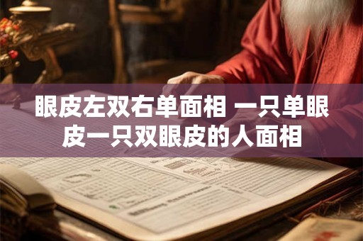 眼皮左双右单面相 一只单眼皮一只双眼皮的人面相