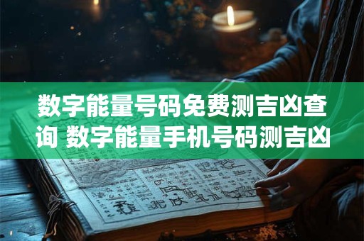 数字能量号码免费测吉凶查询 数字能量手机号码测吉凶(超准)