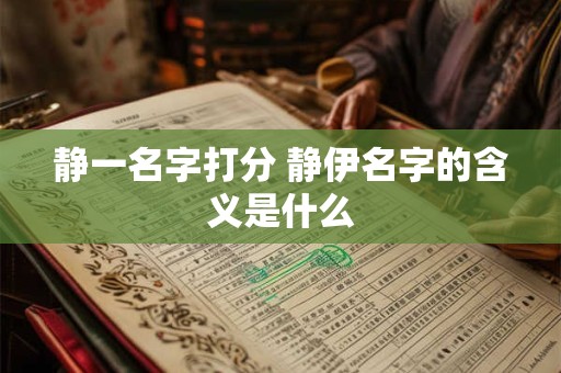 静一名字打分 静伊名字的含义是什么