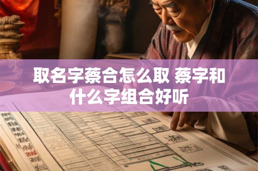 取名字蔡合怎么取 蔡字和什么字组合好听