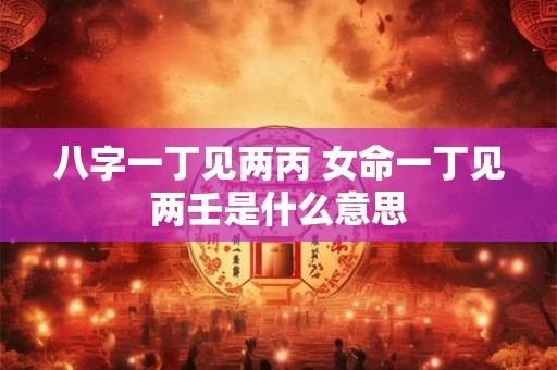 八字一丁见两丙 女命一丁见两壬是什么意思