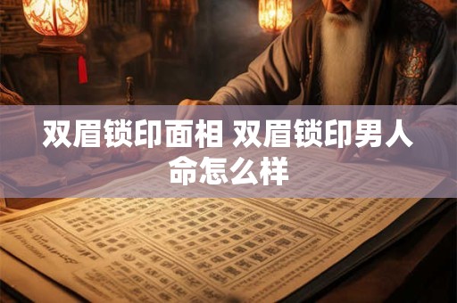 双眉锁印面相 双眉锁印男人命怎么样
