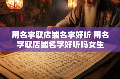 用名字取店铺名字好听 用名字取店铺名字好听吗女生