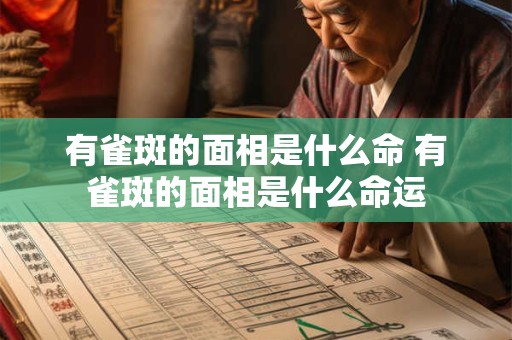 详细阅读:有雀斑的面相是什么命 有雀斑的面相是什么命运 有雀斑的面相是什么命 有雀斑的面相是什么命运