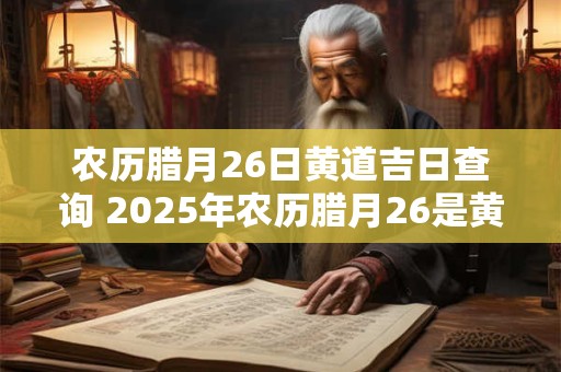 农历腊月26日黄道吉日查询 2025年农历腊月26是黄道吉日吗