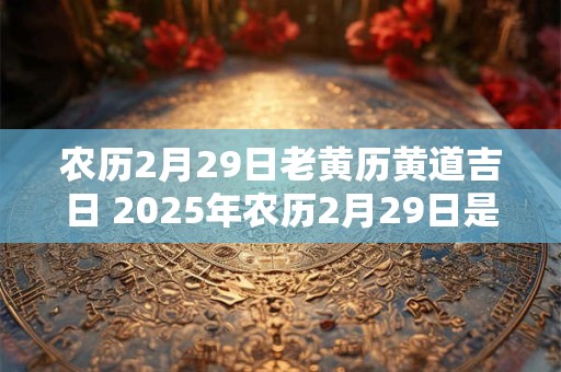 农历2月29日老黄历黄道吉日 2025年农历2月29日是黄道吉日吗