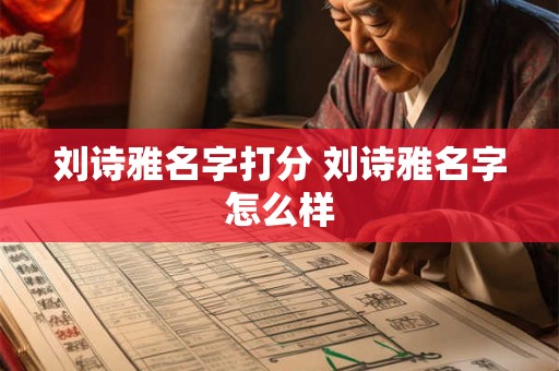 刘诗雅名字打分 刘诗雅名字怎么样
