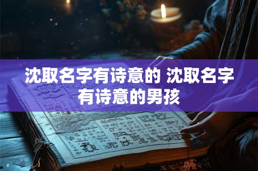 沈取名字有诗意的 沈取名字有诗意的男孩