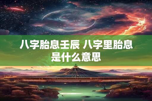 八字胎息壬辰 八字里胎息是什么意思