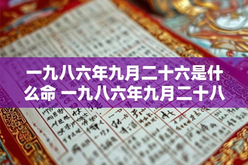 一九八六年九月二十六是什么命 一九八六年九月二十八日出生人的命运好不好
