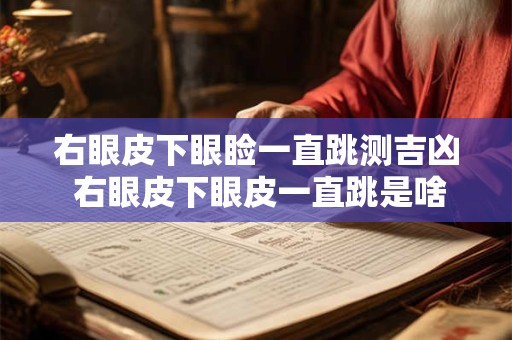 右眼皮下眼睑一直跳测吉凶 右眼皮下眼皮一直跳是啥预兆