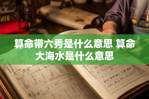 算命带六秀是什么意思 算命大海水是什么意思