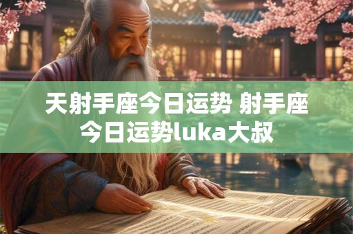 天射手座今日运势 射手座今日运势luka大叔