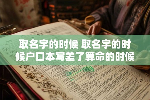 取名字的时候 取名字的时候户口本写差了算命的时候用哪个名字算