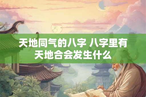 天地同气的八字 八字里有天地合会发生什么