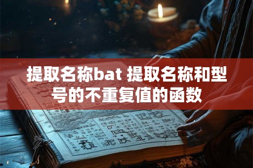 详细阅读:提取名称bat 提取名称和型号的不重复值的函数 提取名称bat 提取名称和型号的不重复值的函数