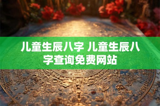 儿童生辰八字 儿童生辰八字查询免费网站