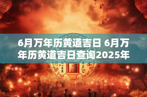 6月万年历黄道吉日 6月万年历黄道吉日查询2025年