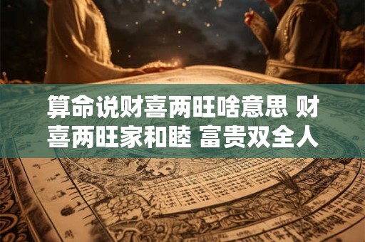 算命说财喜两旺啥意思 财喜两旺家和睦 富贵双全人吉祥是什么意思