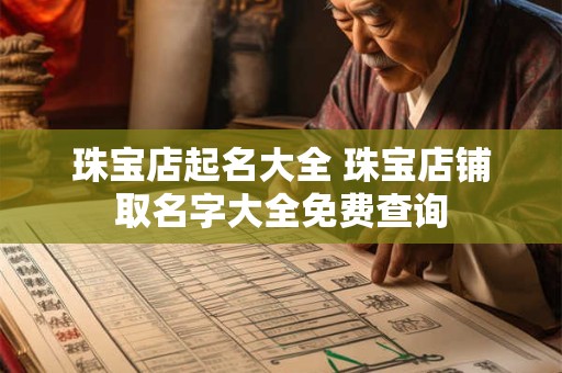 珠宝店起名大全 珠宝店铺取名字大全免费查询