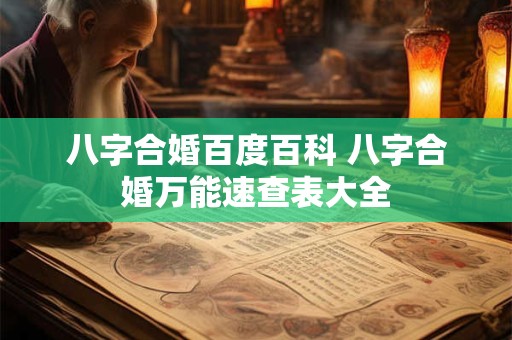 八字合婚百度百科 八字合婚万能速查表大全