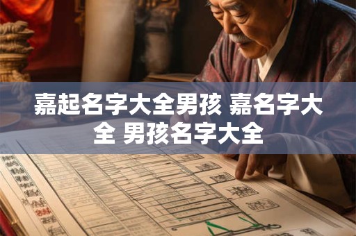 嘉起名字大全男孩 嘉名字大全 男孩名字大全