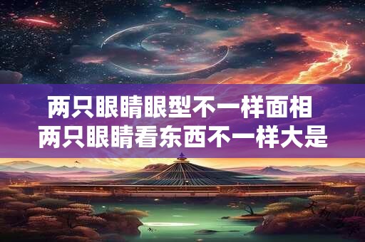 两只眼睛眼型不一样面相 两只眼睛看东西不一样大是怎么回事儿