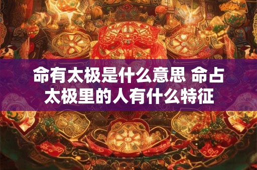 命有太极是什么意思 命占太极里的人有什么特征