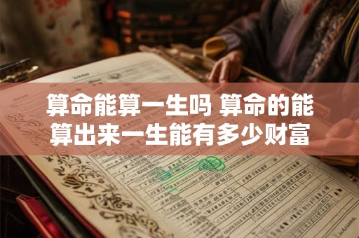 算命能算一生吗 算命的能算出来一生能有多少财富