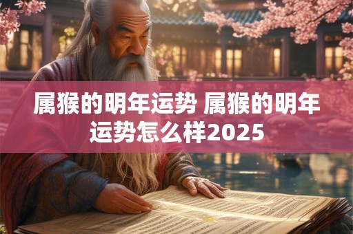 属猴的明年运势 属猴的明年运势怎么样2025